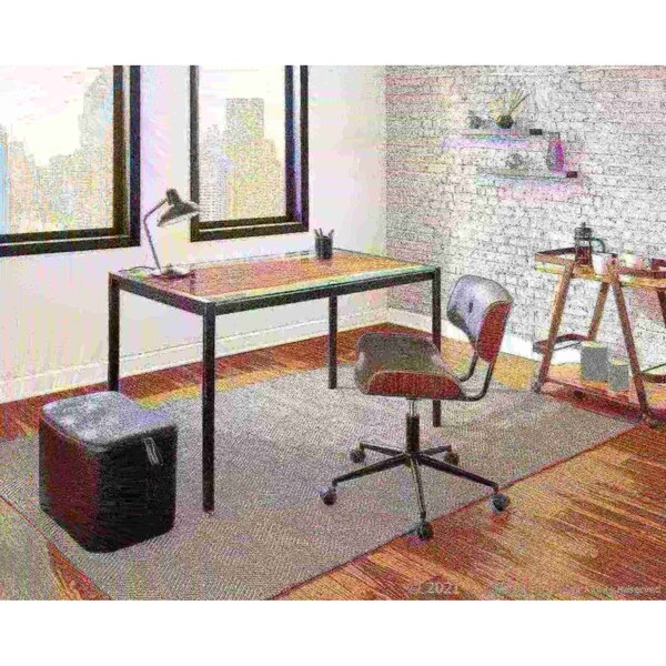 Lumisource Lombardi Adjustable Office Chair in Walnut and Grey - OC-JY-LMB WL+GY