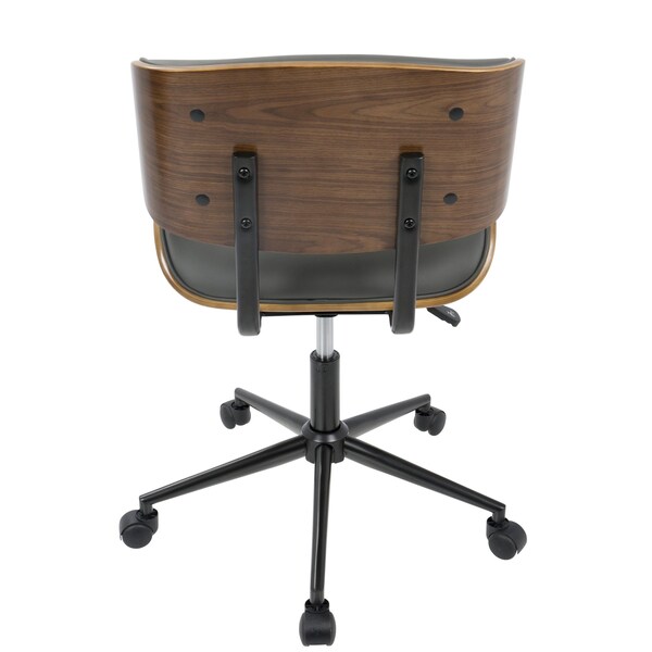 Lumisource Lombardi Adjustable Office Chair in Walnut and Grey - OC-JY-LMB WL+GY