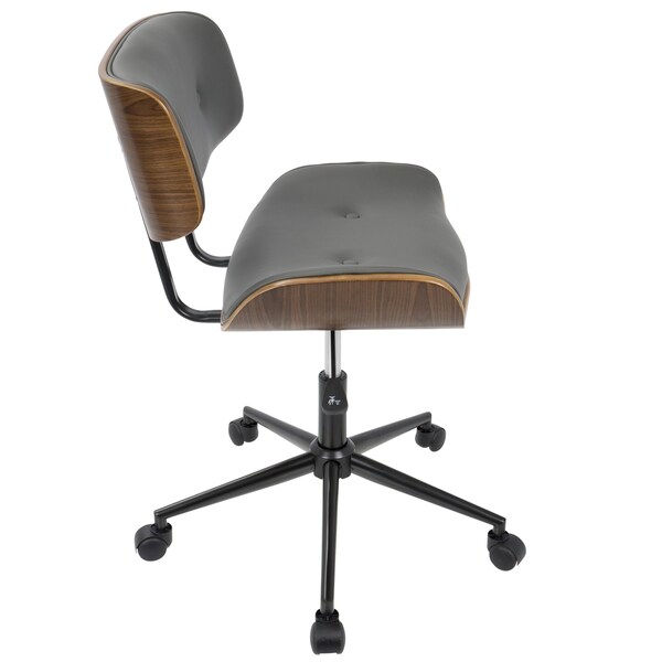 Lumisource Lombardi Adjustable Office Chair in Walnut and Grey - OC-JY-LMB WL+GY