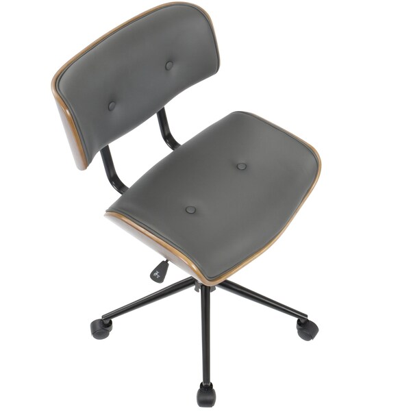 Lumisource Lombardi Adjustable Office Chair in Walnut and Grey - OC-JY-LMB WL+GY