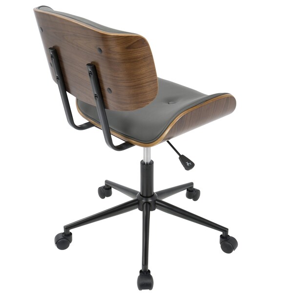 Lumisource Lombardi Adjustable Office Chair in Walnut and Grey - OC-JY-LMB WL+GY