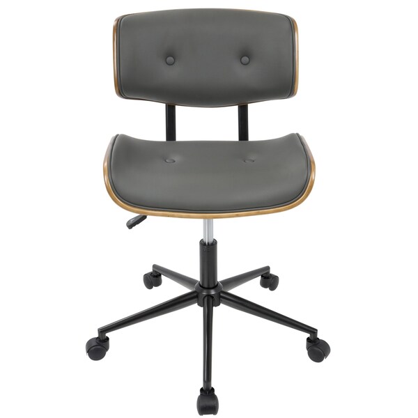 Lumisource Lombardi Adjustable Office Chair in Walnut and Grey - OC-JY-LMB WL+GY