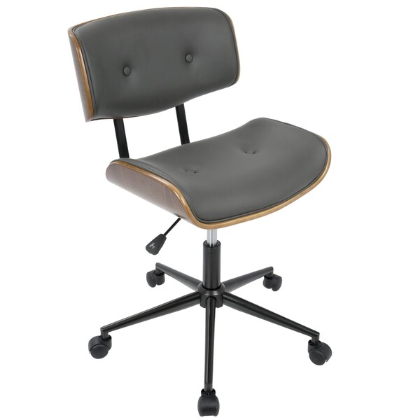 Lumisource Lombardi Adjustable Office Chair in Walnut and Grey - OC-JY-LMB WL+GY