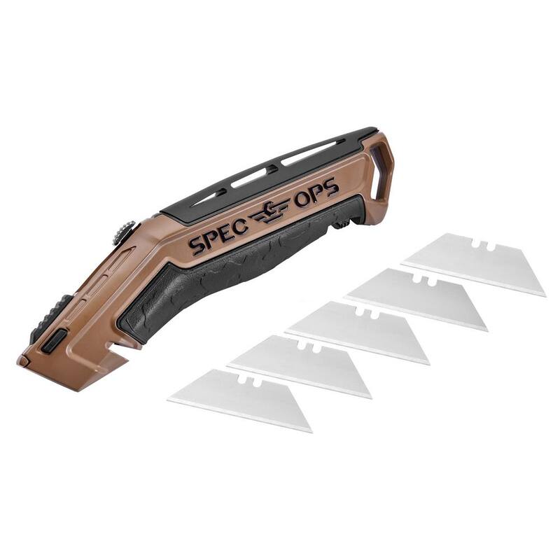 SPEC OPS Utility Knives with Retractable Blade, Includes 5 Extra Blades in Handle Storage - SPEC-K1-UR
