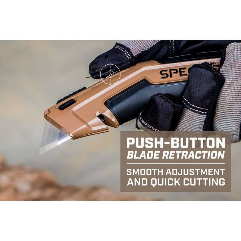 SPEC OPS Utility Knives with Retractable Blade, Includes 5 Extra Blades in Handle Storage - SPEC-K1-UR