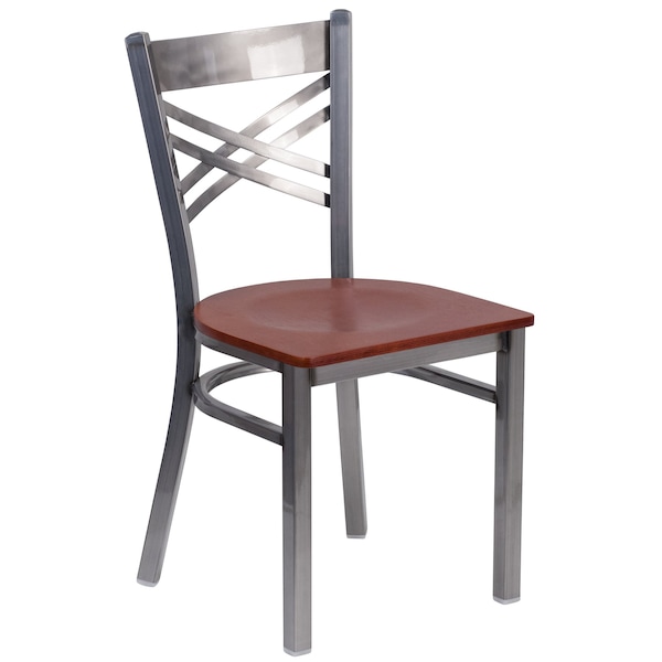 Flash Furniture Hercules Restaurant Chair, Wood Back, 16-1/2 in W 17" L 32-1/4" H - XU-6FOB-CLR-CHYW-GG