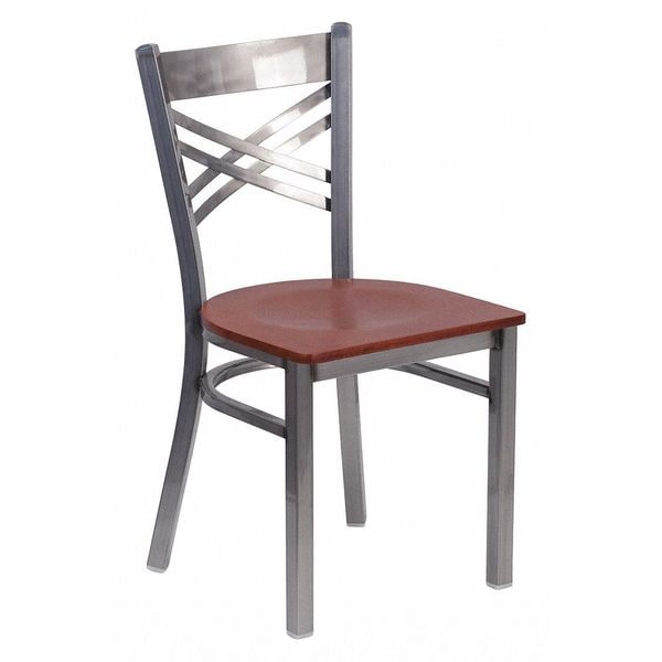 Flash Furniture Hercules Restaurant Chair, Wood Back, 16-1/2 in W 17" L 32-1/4" H - XU-6FOB-CLR-CHYW-GG