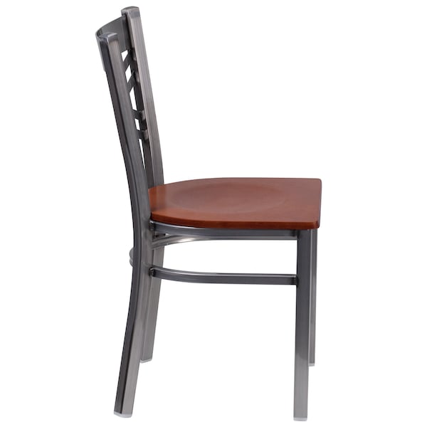 Flash Furniture Hercules Restaurant Chair, Wood Back, 16-1/2 in W 17" L 32-1/4" H - XU-6FOB-CLR-CHYW-GG