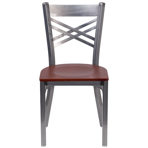 Flash Furniture Hercules Restaurant Chair, Wood Back, 16-1/2 in W 17" L 32-1/4" H - XU-6FOB-CLR-CHYW-GG