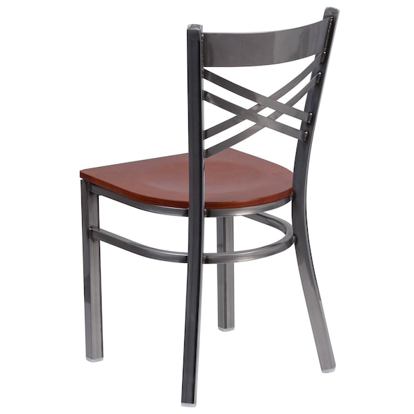 Flash Furniture Hercules Restaurant Chair, Wood Back, 16-1/2 in W 17" L 32-1/4" H - XU-6FOB-CLR-CHYW-GG