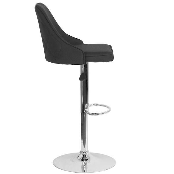 Flash Furniture Trieste Contemporary Adjustable Height Barstool in Black Fabric - 2-DS-8121A-BLK-F-GG