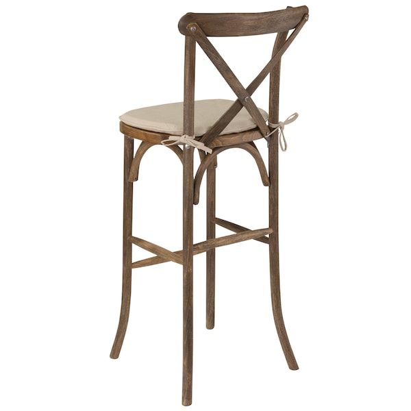 Flash Furniture Antique Cross Back Barstool - 2-XA-X-BAR-GO-BC-GG