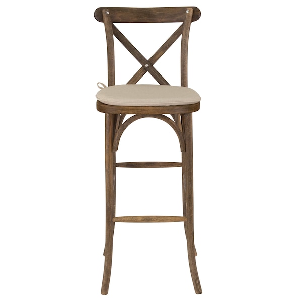 Flash Furniture Antique Cross Back Barstool - 2-XA-X-BAR-GO-BC-GG