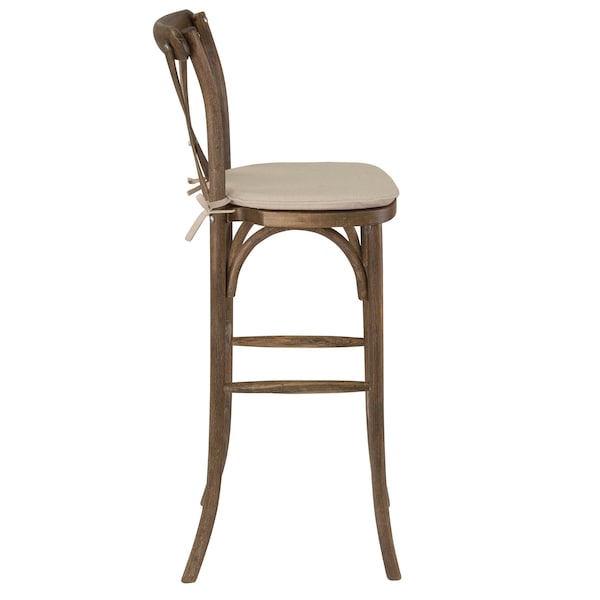 Flash Furniture Antique Cross Back Barstool - 2-XA-X-BAR-GO-BC-GG