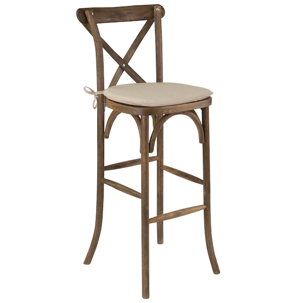 Flash Furniture Antique Cross Back Barstool - 2-XA-X-BAR-GO-BC-GG