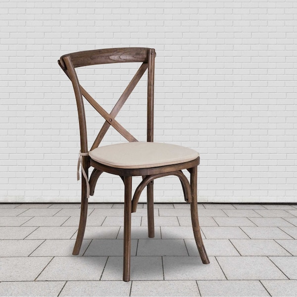 Flash Furniture HERCULES Series Early American Cross Back Chair with Cushion - 2-XU-X-EA-NTC-GG