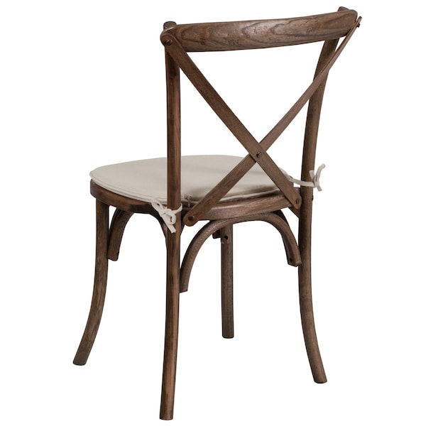 Flash Furniture HERCULES Series Early American Cross Back Chair with Cushion - 2-XU-X-EA-NTC-GG
