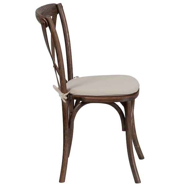 Flash Furniture HERCULES Series Early American Cross Back Chair with Cushion - 2-XU-X-EA-NTC-GG
