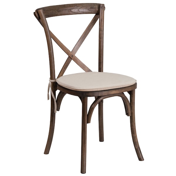 Flash Furniture HERCULES Series Early American Cross Back Chair with Cushion - 2-XU-X-EA-NTC-GG