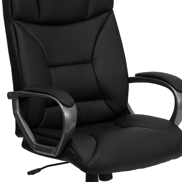 Flash Furniture Contemporary Chair Fixed Arms, 18-3/4" to 22-3/4" Height, Metal, Black - BT-9177-BK-GG