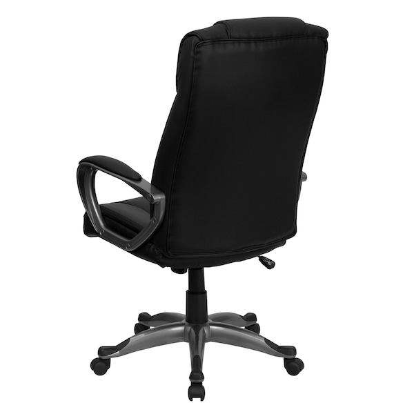 Flash Furniture Contemporary Chair Fixed Arms, 18-3/4" to 22-3/4" Height, Metal, Black - BT-9177-BK-GG
