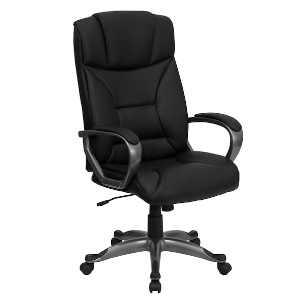 Flash Furniture Contemporary Chair Fixed Arms, 18-3/4" to 22-3/4" Height, Metal, Black - BT-9177-BK-GG