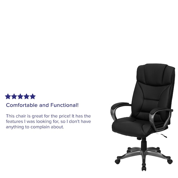 Flash Furniture Contemporary Chair Fixed Arms, 18-3/4" to 22-3/4" Height, Metal, Black - BT-9177-BK-GG