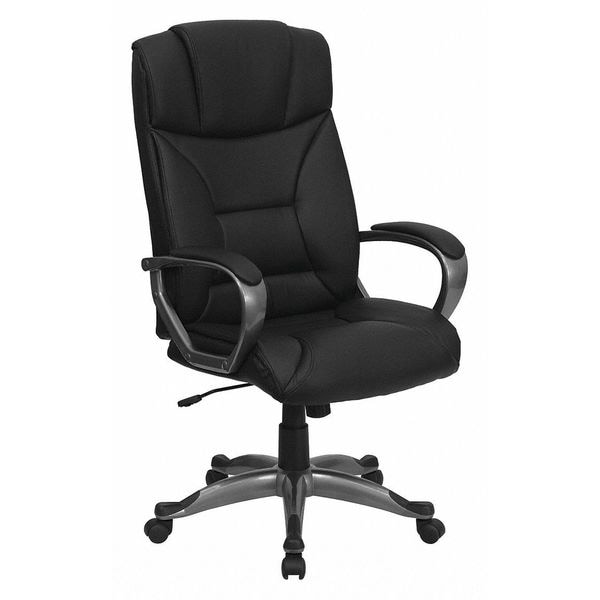 Flash Furniture Contemporary Chair Fixed Arms, 18-3/4" to 22-3/4" Height, Metal, Black - BT-9177-BK-GG