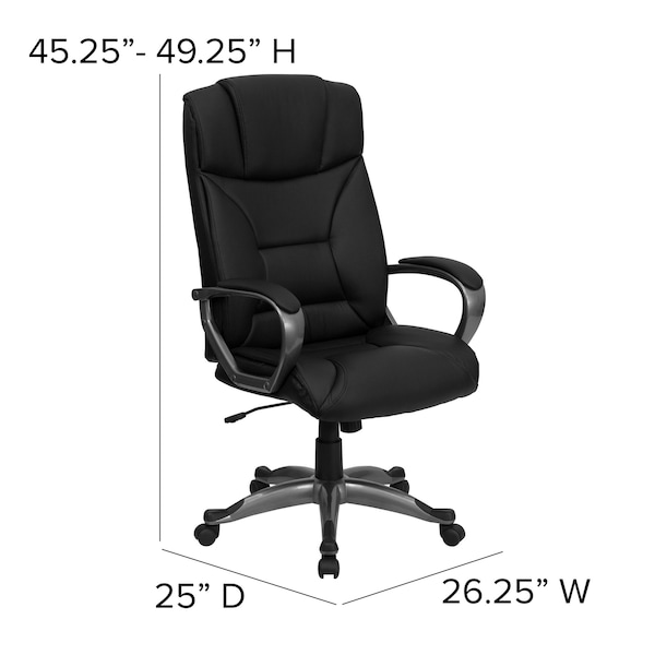 Flash Furniture Contemporary Chair Fixed Arms, 18-3/4" to 22-3/4" Height, Metal, Black - BT-9177-BK-GG