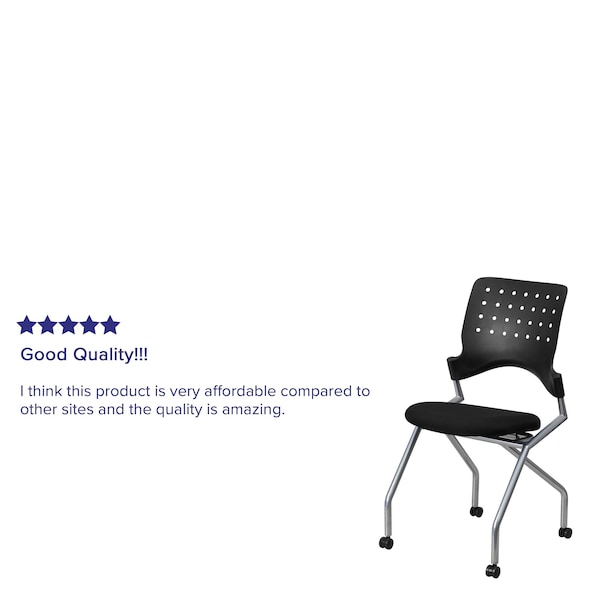Flash Furniture Galaxy Mobile Nesting Chair with Black Fabric Seat - 2-WL-A224V-GG
