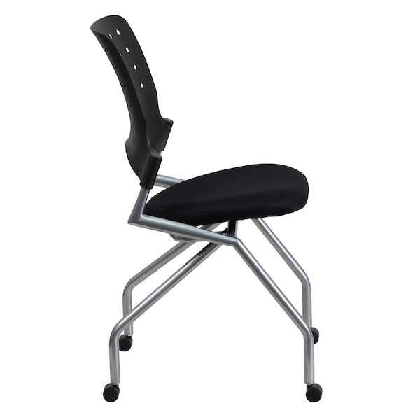 Flash Furniture Galaxy Mobile Nesting Chair with Black Fabric Seat - 2-WL-A224V-GG
