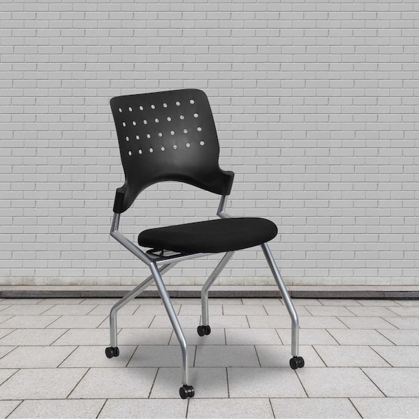 Flash Furniture Galaxy Mobile Nesting Chair with Black Fabric Seat - 2-WL-A224V-GG