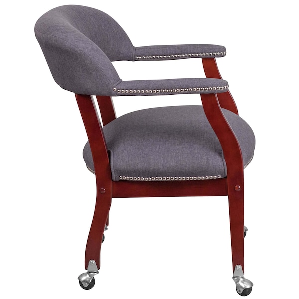 Flash Furniture Traditional Luxurious Conference Chair, Wood Back, 24 in W 27" L 31-1/2" H, Upholstered Straight - B-Z100-GY-GG