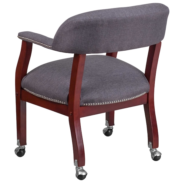 Flash Furniture Traditional Luxurious Conference Chair, Wood Back, 24 in W 27" L 31-1/2" H, Upholstered Straight - B-Z100-GY-GG