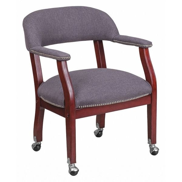 Flash Furniture Traditional Luxurious Conference Chair, Wood Back, 24 in W 27" L 31-1/2" H, Upholstered Straight - B-Z100-GY-GG