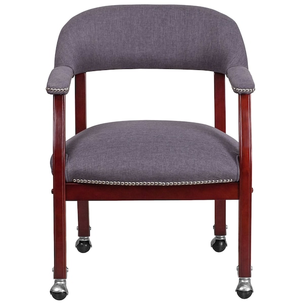 Flash Furniture Traditional Luxurious Conference Chair, Wood Back, 24 in W 27" L 31-1/2" H, Upholstered Straight - B-Z100-GY-GG