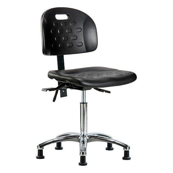 Zoro Select Medium Bench Chair Ergonomic Chair, No Arms, 20-1/2" to 28" Height, Polyurethane, Black - BR-HPMBCH-CR-T0-A0-NF-RG-BLK