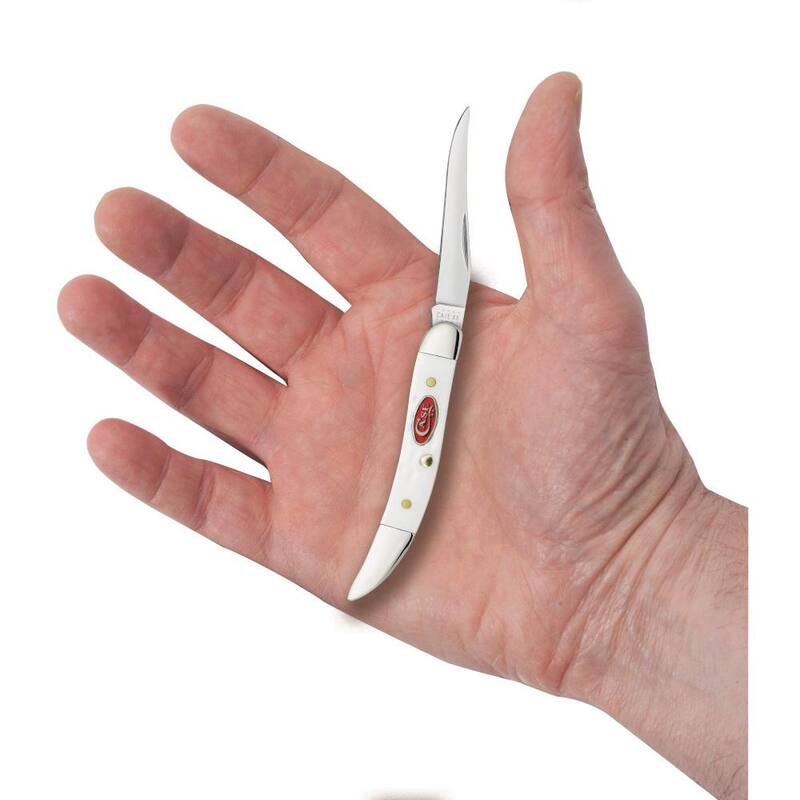 W. R. Case & Sons Cutlery Co SparXX White Synthetic Standard Jig Small Texas Toothpick Pocket Knife - FI60180