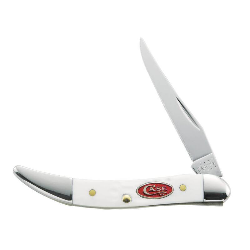 W. R. Case & Sons Cutlery Co SparXX White Synthetic Standard Jig Small Texas Toothpick Pocket Knife - FI60180