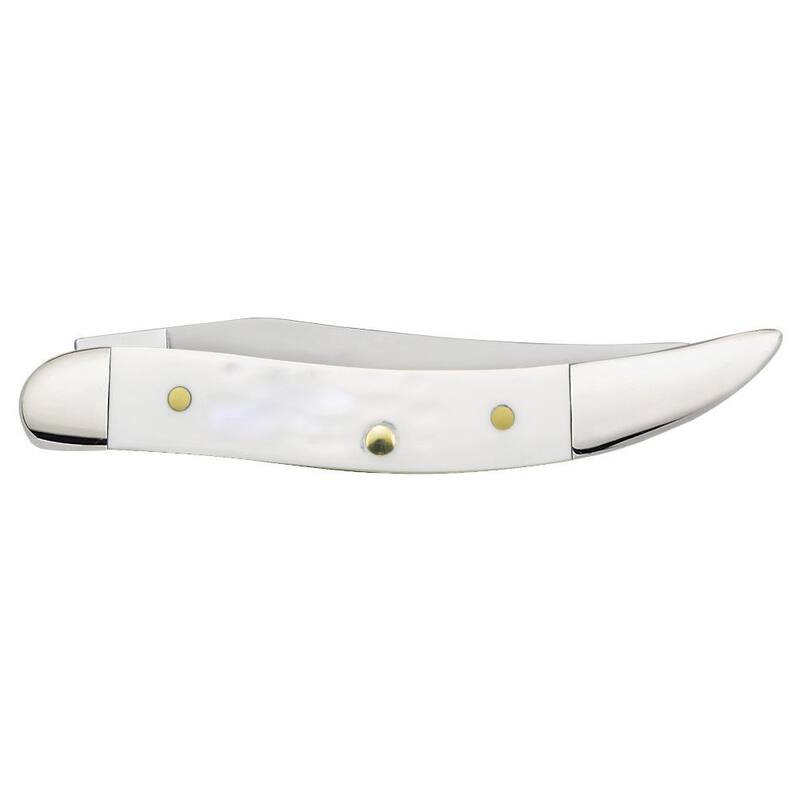 W. R. Case & Sons Cutlery Co SparXX White Synthetic Standard Jig Small Texas Toothpick Pocket Knife - FI60180