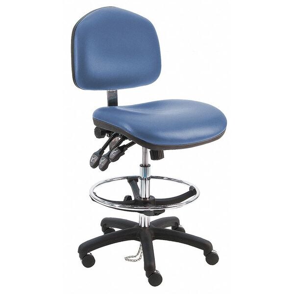 Benchpro Ergonomic Chair Ergonomic Chair, 21" to 31" Height, Vinyl, Blue - WNT-DCRB-TLC-WW-BLUE