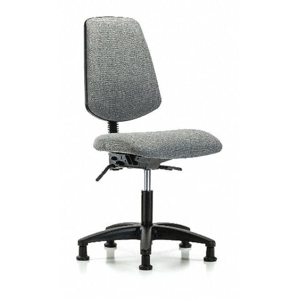 Blue Ridge Ergonomics Desk Chair Fab Desk Chair, Med, Bk, Tilt Glides, Gry, No Arms, 19" to 24" Height, Fabric, Grey - BR-FDHCH-MB-RG-T1-A0-RG-F44
