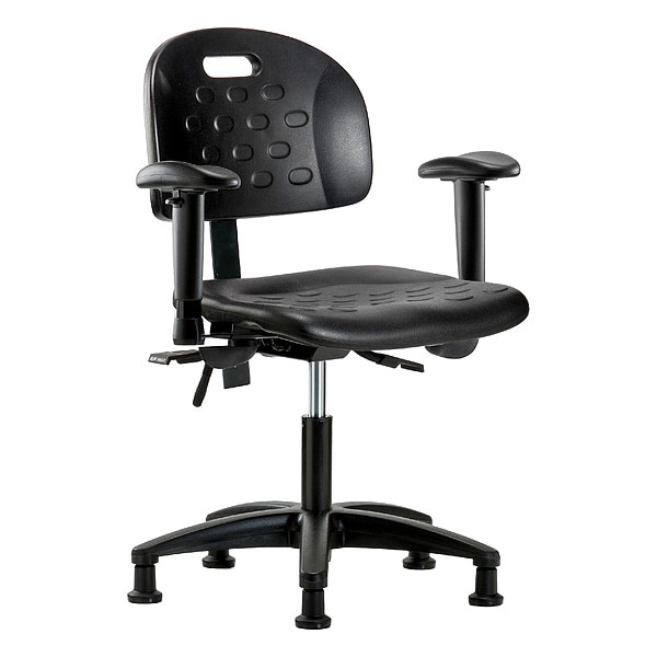 Zoro Select Ergonomic Chair Ergonomic Chair, Adjustable Arms, 17-1/4" to 22-1/2" Height, Polyurethane, Black - BR-HPDHCH-RG-T0-A1-RG-BLK