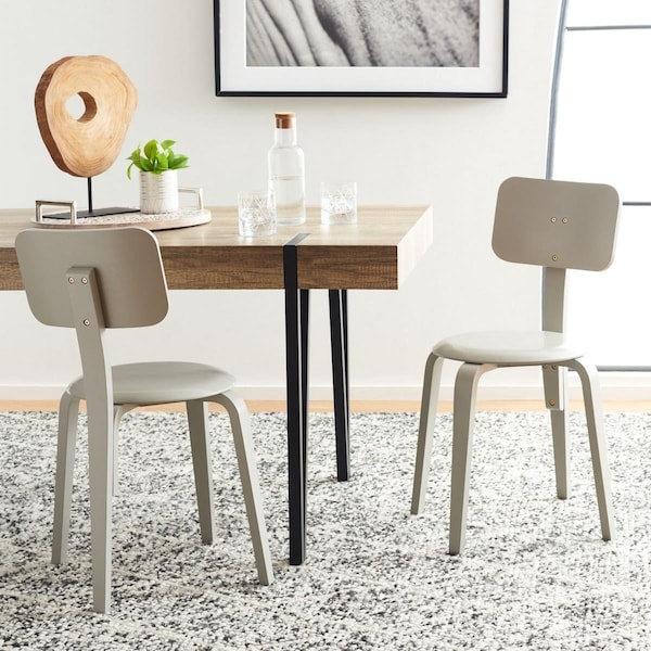 Safavieh 22.6 x 22.6 x 32.9 in. Luella Stackable Dining Chair, Grey, 2PK - DCH1009C-SET2