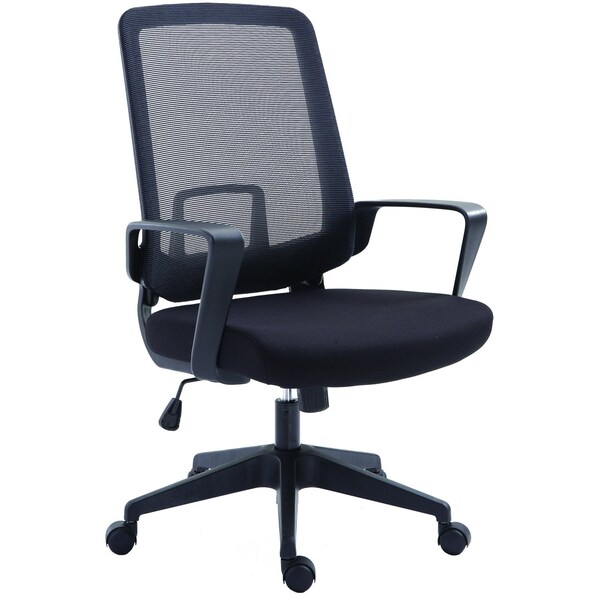 We'Re It Budg it, Edge Modern Rectangle Mesh Back Office Chair for Home or Office in Black - BU-401-BLK