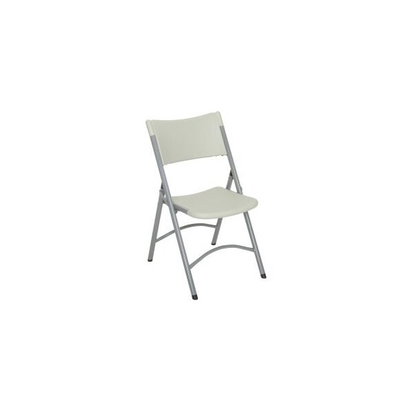 National Public Seating Interion Folding Chair With Mid Back, Resin, Light Gray - INT-602