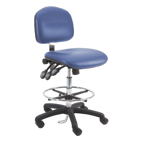 Benchpro Ergonomic Chair Ergonomic Chair, 21" to 31" Height, Vinyl, Blue - LNT-DCRB-TLC-WW-BLUE
