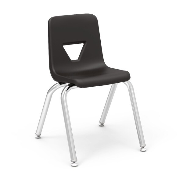 Virco 2000 Series 14" Classroom Chair, Kindergarten - 2nd Grade with Nylon Glides - Black Seat - 2014