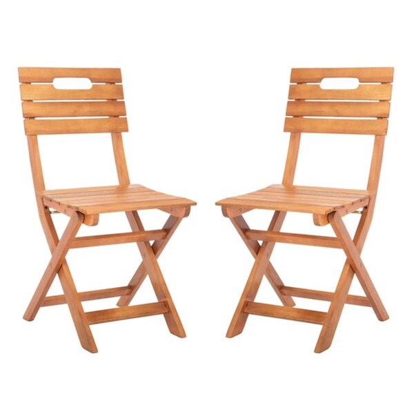Safavieh 20.9 x 15.8 x 34.3 in. Blison Folding Chairs, Natural - PAT7057A-SET2