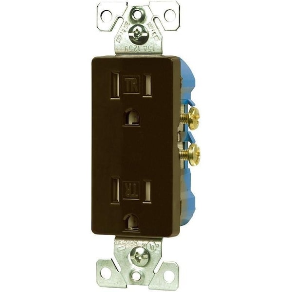 Eaton Wiring Devices Duplex Receptacle, 2 -Pole, 15 A, 125 V, Push-in, Side Wiring, NEMA: 5-15R - TR1107RB-SP-L